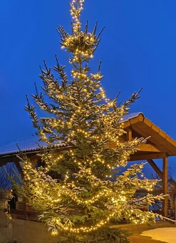 Weihnachtliche Dekorationen|Außendekorationen>Clusterlichterkette mit 1000 LEDs auf Kabeltrommel SCHWARZ