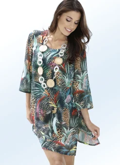 COMODO Bade- & Strandmode|Kleider>Tunika mit farbbrillantem Druckdessin MULTICOLOR