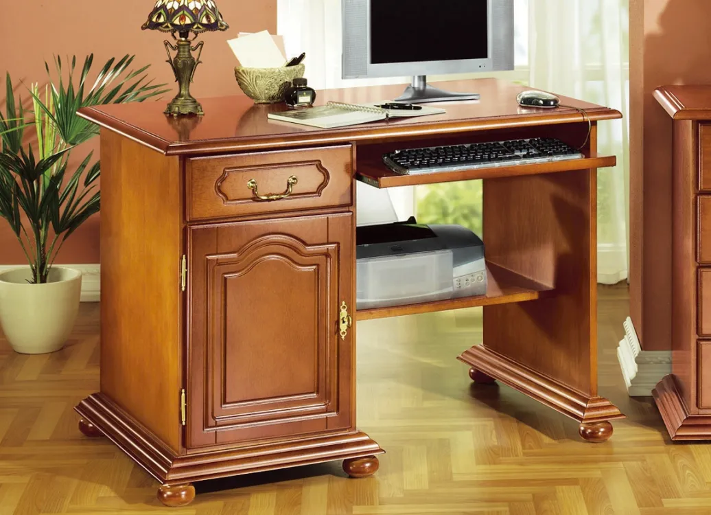 Möbel>Computer-Schreibtisch mit Echtholfurnier