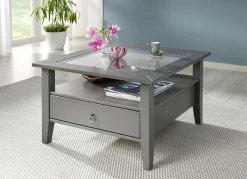 Möbel>Couchtisch aus massivem Kiefernholz GRAU