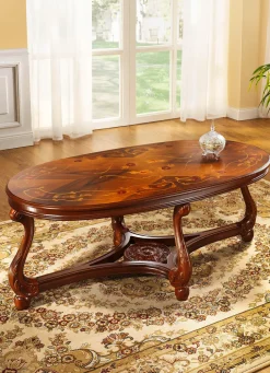 Möbel>Couchtisch mit Intarsien NUSSBAUM