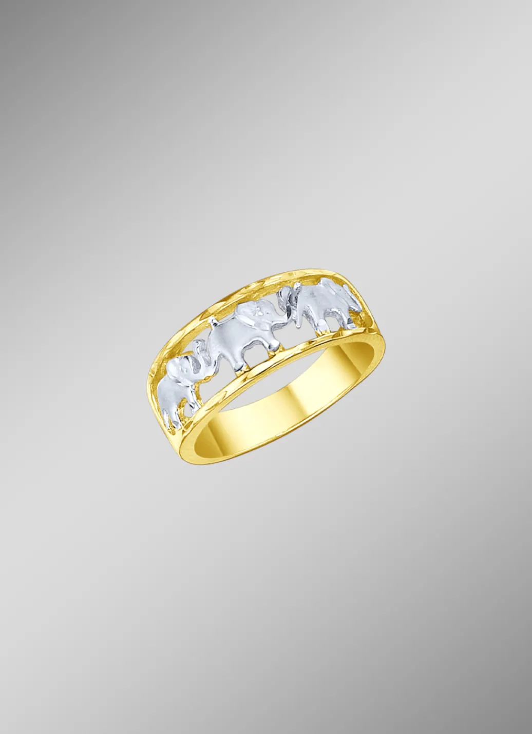Damen-Goldschmuck>Damenring Elefantenreihe