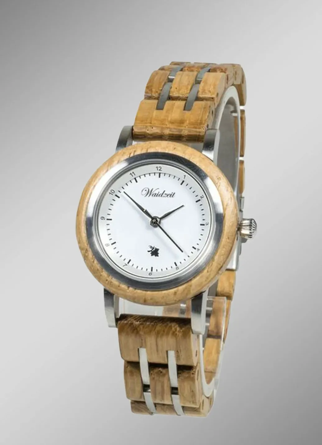 WAIDZEIT Damenuhren>Damenuhr mit Band aus französischen Allier Eichenholz