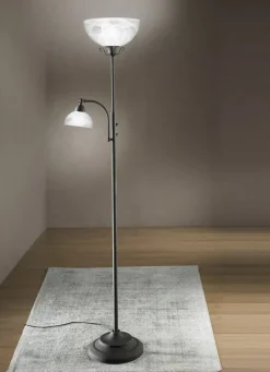 Möbel>Deckenfluter mit Leselampe und Metallgestell ROST