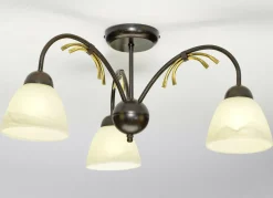 Möbel>Deckenleuchte mit Gestell aus Eisen SCHWARZ-ROST-GOLD