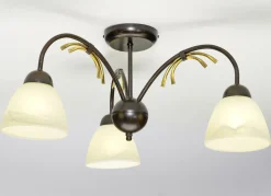 Möbel>Deckenleuchte mit Gestell aus Eisen SCHWARZ-ROST-GOLD