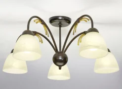 Möbel></noscript>Deckenleuchte mit Gestell aus Eisen SCHWARZ-ROST-GOLD