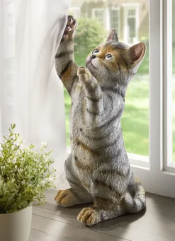 Dekoration>Dekofigur Katze GRAU-WEISS