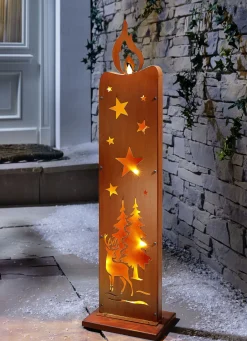 Außendekorationen|Aus Der Tv-Werbung>Dekostele Kerze aus Stahl ROST