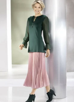 KLAUS MODELLE MADE IN GERMANY Röcke></noscript>Dezent schimmernder Plisseerock