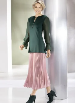 KLAUS MODELLE MADE IN GERMANY Röcke></noscript>Dezent schimmernder Plisseerock