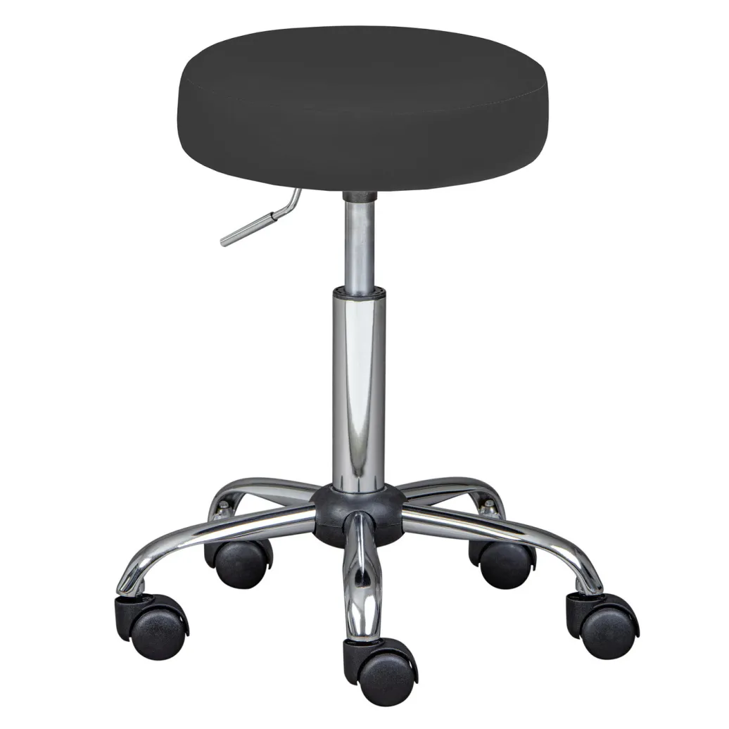 Möbel>Drehhocker mit chromfabenem Gestell