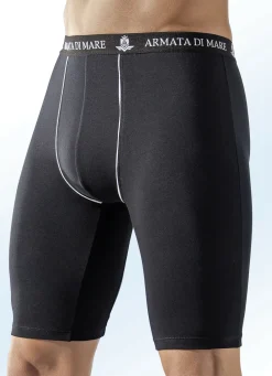 Armata di Mare Herrenwäsche|Wäsche>Dreierpack Longpants, uni mit Zierpaspeln SCHWARZ