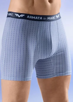 Armata di Mare Herrenwäsche|Wäsche>Dreierpack Pants mit Alloverdessin 3X JEANSBLAU-WEISS