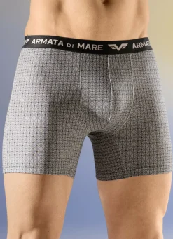 Armata di Mare Wäsche|Herrenwäsche>Dreierpack Pants mit Elastikbund 2X GRAU-BEIGE-SCHWARZ, 1X UNI SCHWARZ