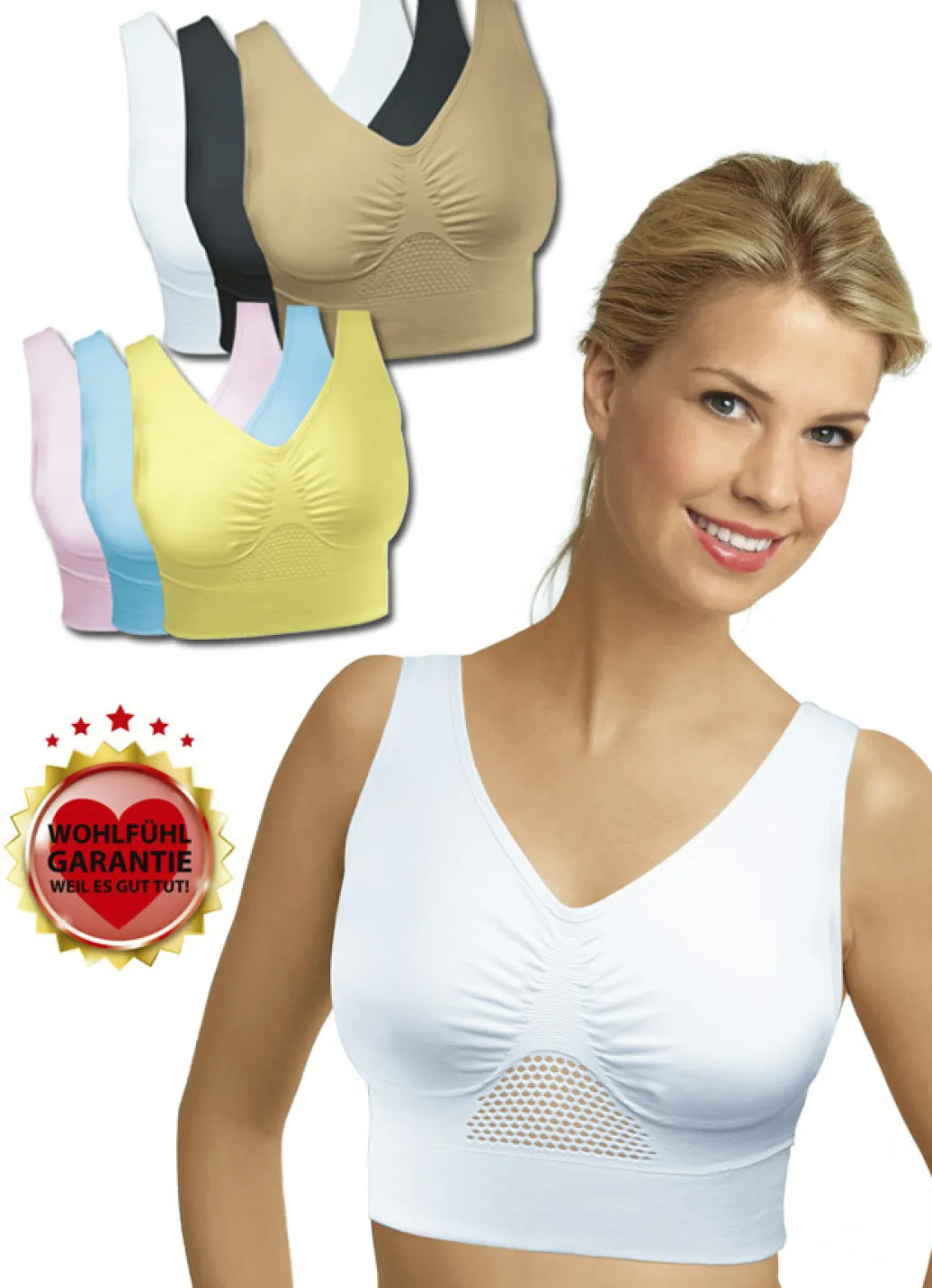 Bekleidung & Strümpfe|Damenwäsche>Dreierpack Sport-BH „Sporty“