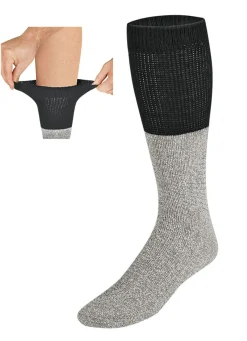 Bekleidung & Strümpfe|Wäsche>Dreierpack Thermo-Kniestrümpfe GRAU/SCHWARZ