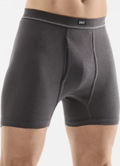 Wäsche|Herrenwäsche>Dreierpack Unterhosen mit Softbund 2X SCHIEFER, 1X HELLGRAU