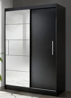 Möbel></noscript>Durchdachter Schwebetürenschrank mit Spiegelfront