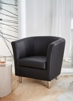 Möbel></noscript>Edler Sessel auf stabilem Holzgrundgestell