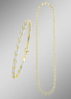 Damen-Silberschmuck>Edles Schmuck-Set in Bicolor, 2-teilig
