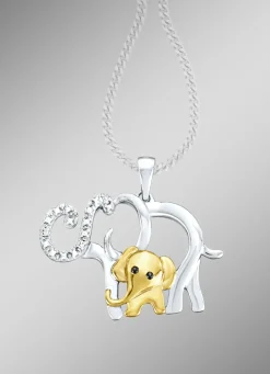 Damen-Diamantschmuck>Elefanten-Anhänger mit 3 Diamanten