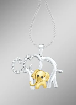 Damen-Diamantschmuck>Elefanten-Anhänger mit 3 Diamanten