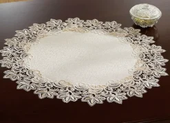 SCHÄFER Heimtextilien>Elegante Raumdekoration mit 2-farbiger Makramee-Spitze CREME