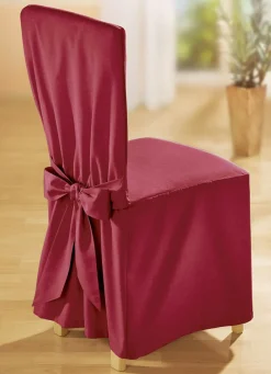 Heimtextilien>Elegante Stuhlhusse mit Bindebändern