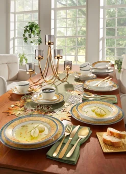 GOEBEL Weihnachtliche Dekorationen|Goebel-Figuren>Eleganter Kerzenleuchter SCHWARZ-GOLD