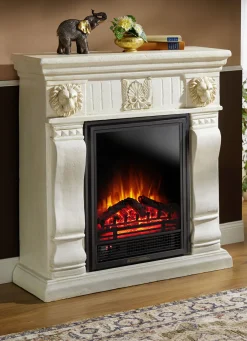 Möbel>Elektrischer Kamin aus Kunststein CREME