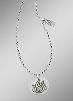 Herren-Silberschmuck|Damen-Silberschmuck>Element-Anhänger Feuer mit Kette