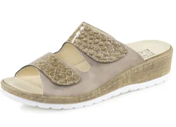 ELENA EDEN Schuhe|Damenschuhe>, bequeme Damen-Pantoletten, Weite H, mit herausnehmbarem Fußbett TAUPE