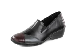 ELENA EDEN Damenschuhe|Schuhe>, bequeme Damen-Slipper, Weite H, mit herausnehmbarem Fußbett SCHWARZ-CHIANTI-GRAU