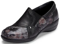 ELENA EDEN Damenschuhe|Schuhe>, bequeme Damen-Slipper, Weite H, mit herausnehmbarem Fußbett SCHWARZ