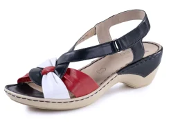 ELENA EDEN Damenschuhe|Schuhe>, elegante Damen-Sandaletten, Weite H, mit Klettspange BLAU-WEISS-ROT