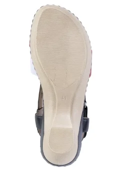 ELENA EDEN Damenschuhe|Schuhe></noscript>, elegante Damen-Sandaletten, Weite H, mit Klettspange BLAU-WEISS-ROT