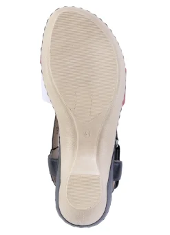 ELENA EDEN Damenschuhe|Schuhe></noscript>, elegante Damen-Sandaletten, Weite H, mit Klettspange BLAU-WEISS-ROT