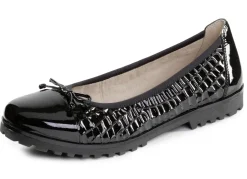 ELENA EDEN Damenschuhe|Schuhe>, elegante Damen-Ballerinas, Weite G, mit Gummizug SCHWARZ