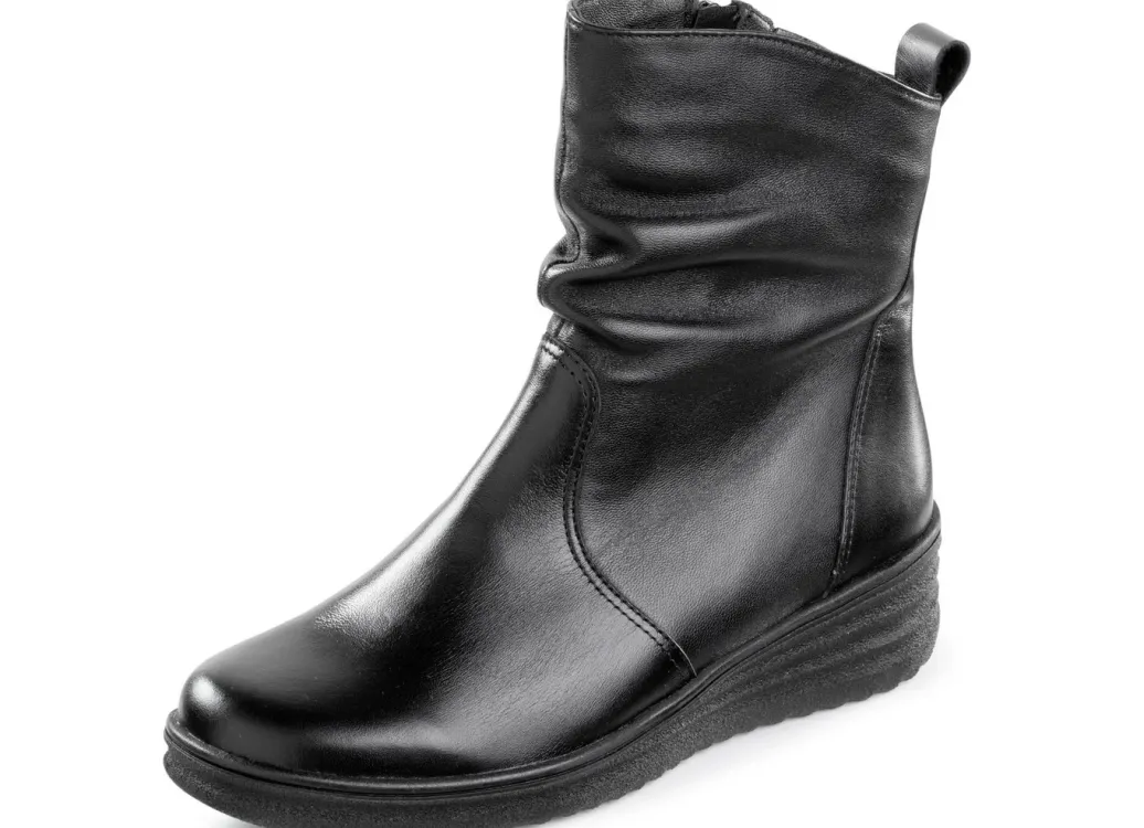 ELENA EDEN Damenschuhe|Schuhe>, gefütterte Damen-Stiefeletten, Winterschuhe, Weite H, mit Lammfell SCHWARZ