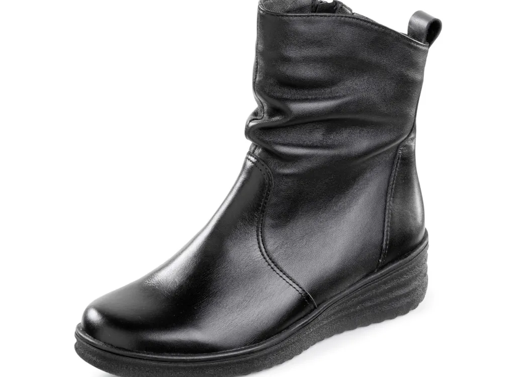 ELENA EDEN Damenschuhe|Schuhe>, gefütterte Damen-Stiefeletten, Winterschuhe, Weite H, mit Lammfell SCHWARZ