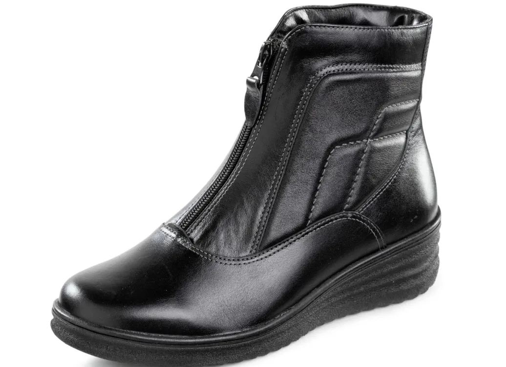 ELENA EDEN Damenschuhe|Schuhe>, gefütterte Damen-Stiefeletten, Winterschuhe, Weite H, mit Lammfell SCHWARZ