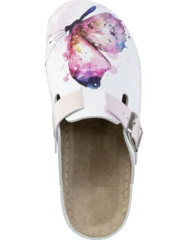 ELENA EDEN Schuhe|Damenschuhe></noscript>, klassische Damen-Clogs, Weite, G, mit verstellbarer Schließe WEISS-BUNT