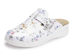 ELENA EDEN Schuhe|Damenschuhe>, klassische Damen-Clogs, Weite H, mit herausnehmbarem Fußbett WEISS-BUNT