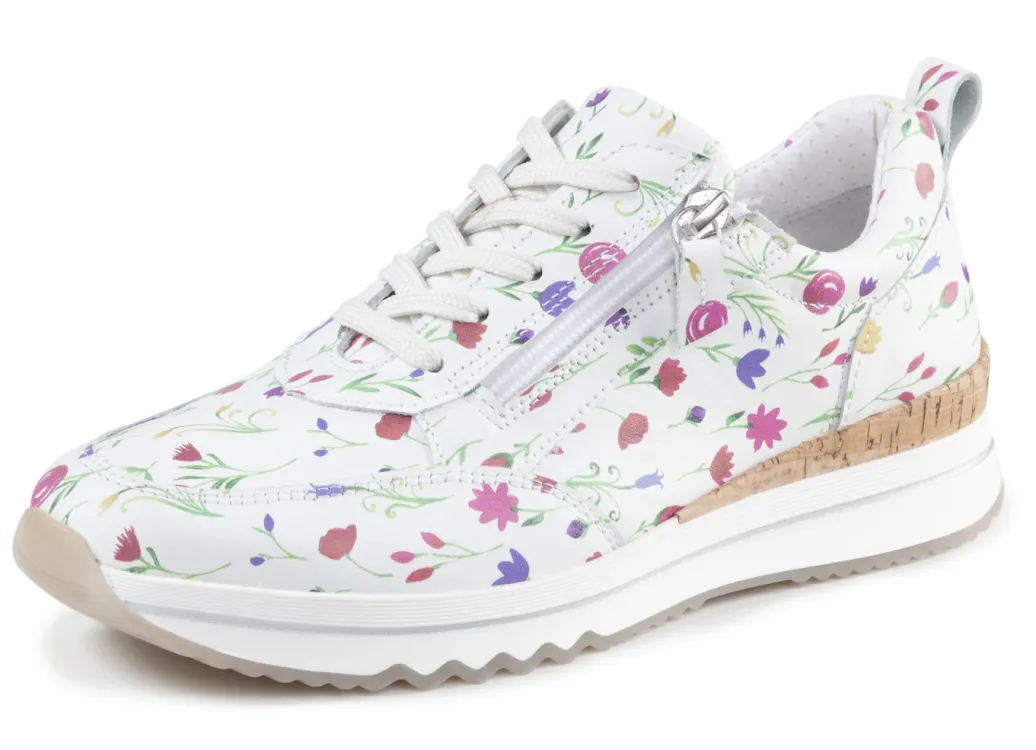 ELENA EDEN Damenschuhe|Schuhe>, modische Damen-Sneaker, Weite H, mit herausnehmbarem Fußbett WEISS-BUNT
