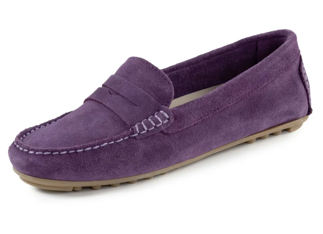 ELENA EDEN Schuhe|Damenschuhe>Mokassin-Slipper aus geschmeidigem Rind-Veloursleder