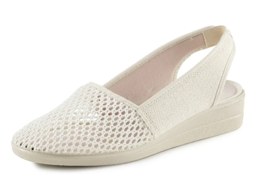 ELENA EDEN Schuhe|Damenschuhe>Sandale aus luftigem Meshmaterial und Textil mit Metallicschimmer