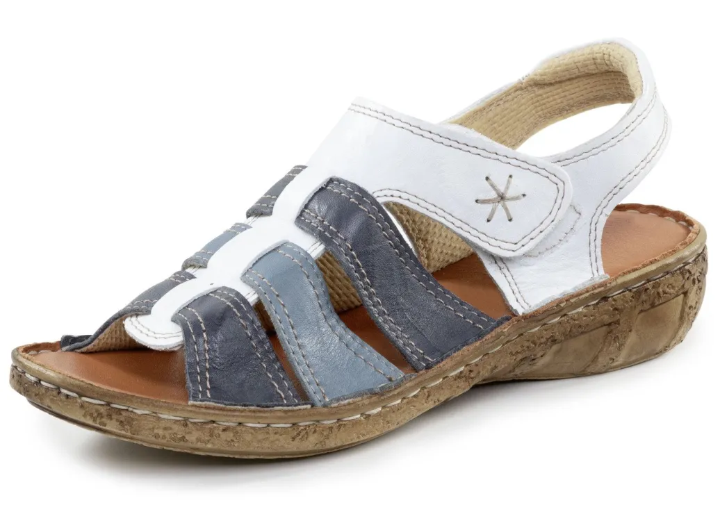 ELENA EDEN Schuhe|Damenschuhe>Sandale aus Nappaleder mit dezenter Knitter-Struktur