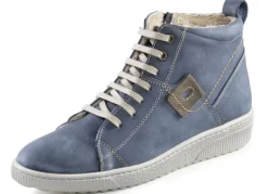 ELENA EDEN Damenschuhe|Schuhe>Schnür-Bootie aus Nubukleder, mit Leder-Applikation