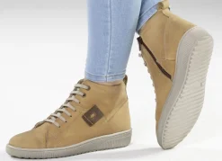 ELENA EDEN Damenschuhe|Schuhe></noscript>Schnür-Bootie aus Nubukleder, mit Leder-Applikation